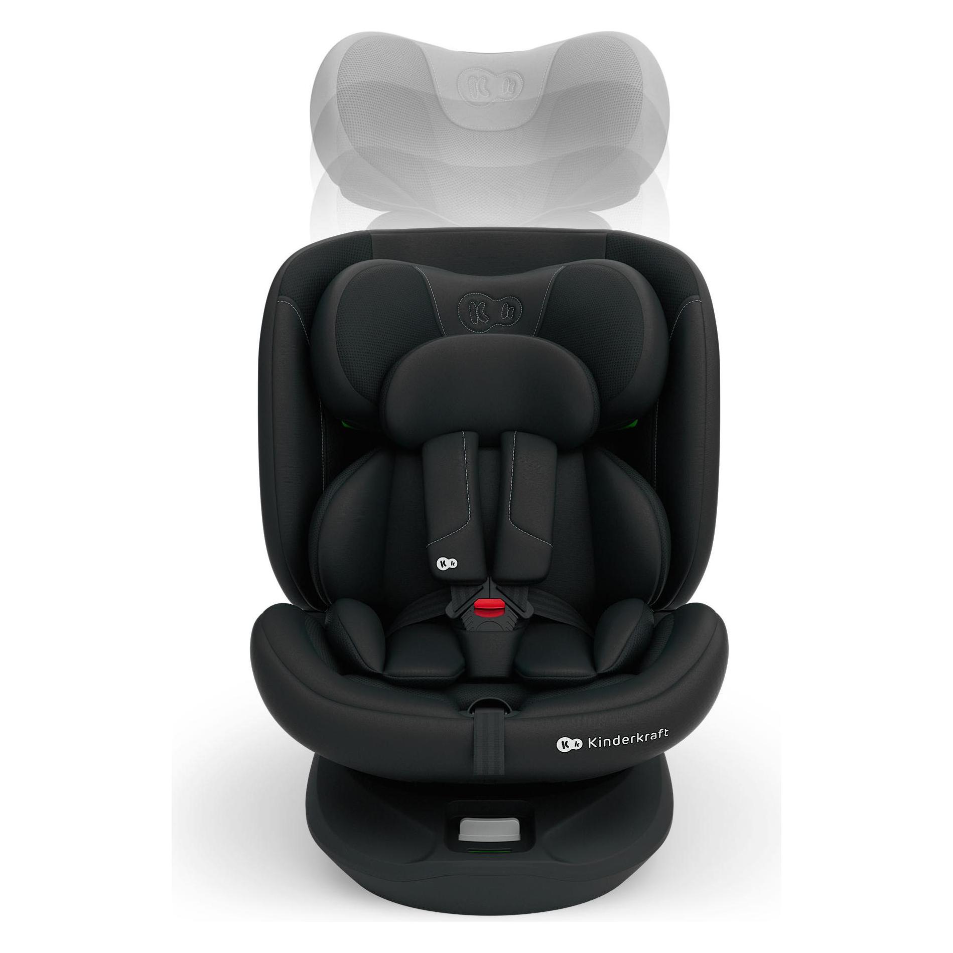 KinderKraft Autositz I-GROW 2 PLUS i-Size 40-150cm BLACK (Kindersitz, ECE R129/i-Size Norm) (62615343)