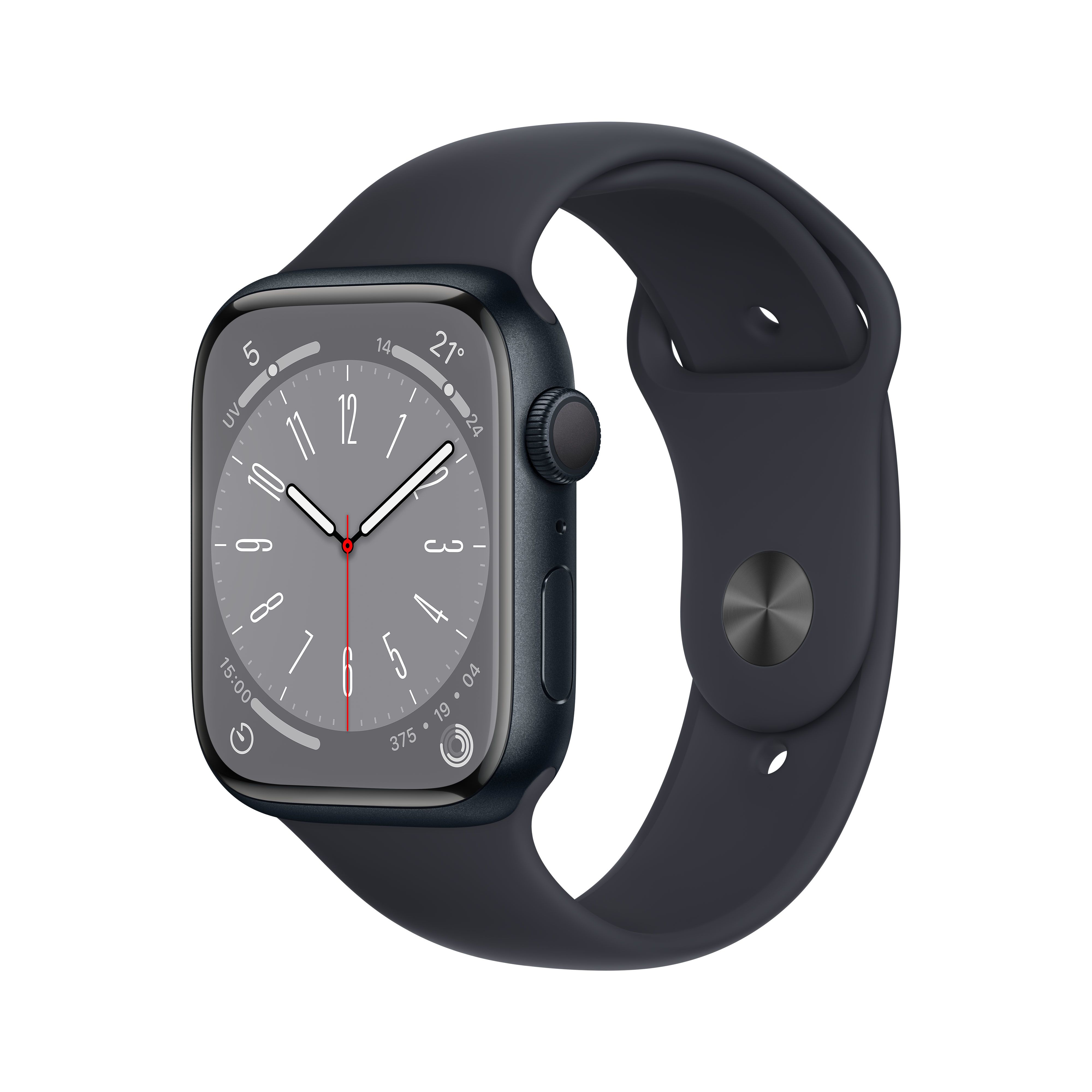 Apple 45 mm Smartwatch Rechteckig IP6X 18 h Watch Series 8 (Schwarz) MNP13FD/A