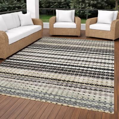 Addison Rugs Machine Washable Indoor/ Outdoor Stripe Lea Chantille Rug