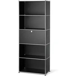 Tchibo - Hohes Regal Metall »Cn3« mit Klappenfach - 77x40x194,5cm - schwarz -