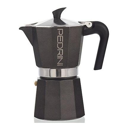 Pedrini 9114 Manuelle Kaffeemaschine Mokka-Kanne Anthrazit (6 Tassen) (9114)
