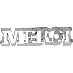 BIRKMANN Ausstechform Schriftzug Merci, Ausstecher, Plätzchenform, Keks, Plätzchen, Edelstahl, 15 cm, 198876