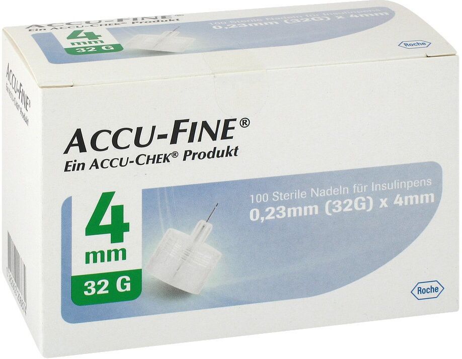 Accu Fine sterile Nadeln für Insulinpens 4 mm 32 G 100stk