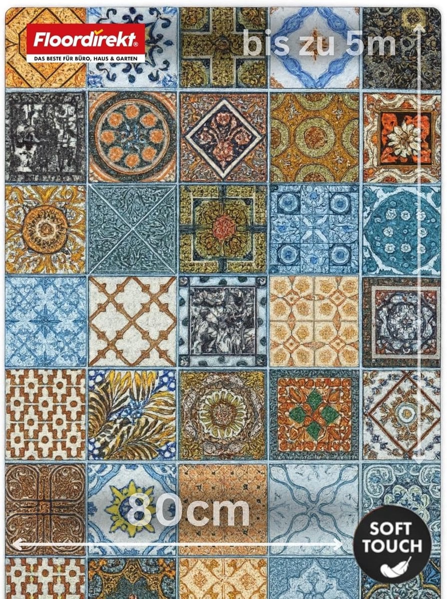 Runner Vloerkleed Patchwork Vintage Look Multicolor B/D: 80 x 150 cm