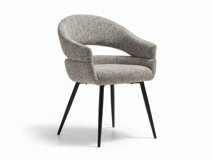 Chaise de séjour avec accoudoir Lisian Noir/gris - Basika