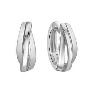 Paar Creolen FIRETTI "Schmuck Geschenk Silber 925 Ohrschmuck verschlungen", silber (silberfarben), Ohrringe, Damen, 13mm, Silber 925 (Sterlingsilber)