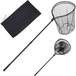 VEVOR Angelkescher Teleskopisch 238 cm, Unterfangkescher mit Fischschonendem Fischnetz aus PVC-Beschichtetem Nylonmaterial, Kescherstange aus 6063 Aluminiumlegierung mit Rutschfestem PE Griff