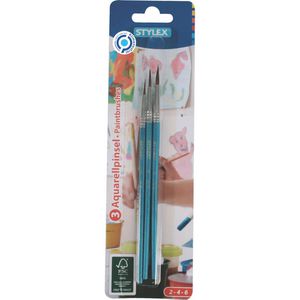 Stylex Pinsel 35056, Pinselset, Haarpinsel, 3 verschiedene Größen, 3 Stück