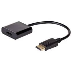 Akyga AK-AD-11 DisplayPort / HDMI Adapter [1x HDMI-Buchse - 1x DisplayPort Stecker] Schwarz 4K UHD 15 cm