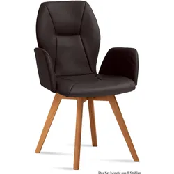 ARMLEHNSTUHL (8er-Set) Donka 58x92x60 Eiche geölt/Espresso