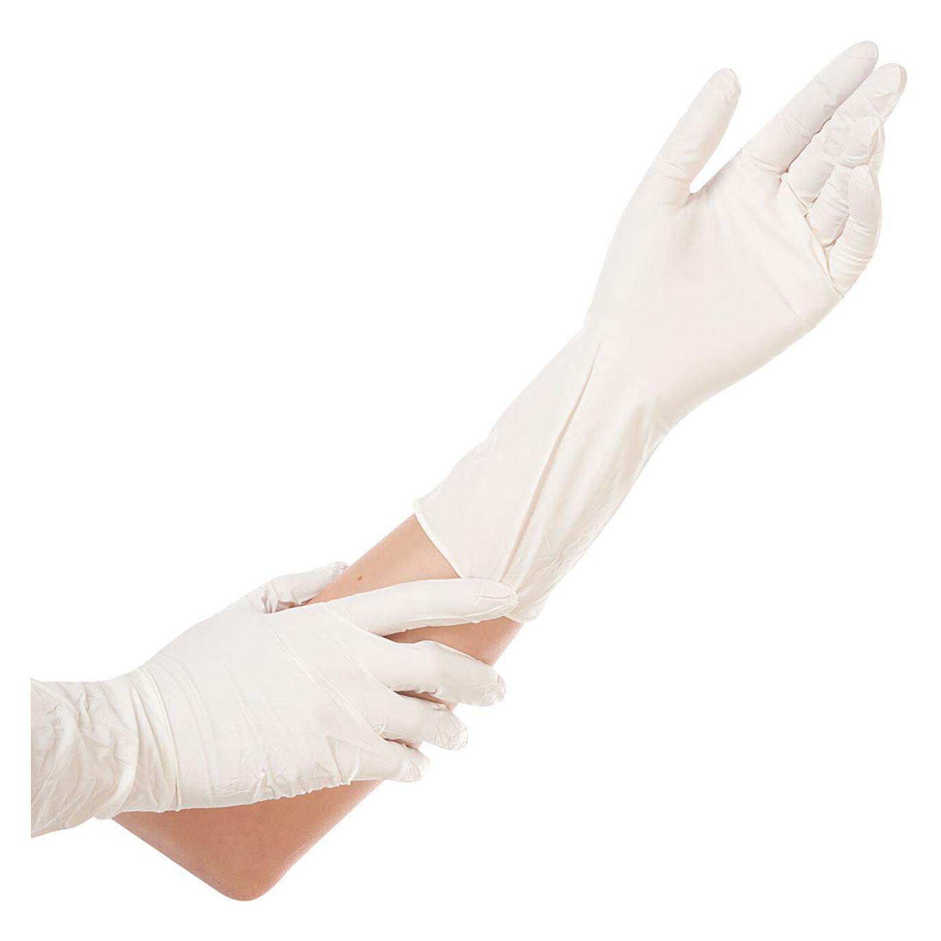 Hygostar Nitril-Handschuh Safe Long puderfrei S 30cm weiss VE=100 Stück (S) (27063)