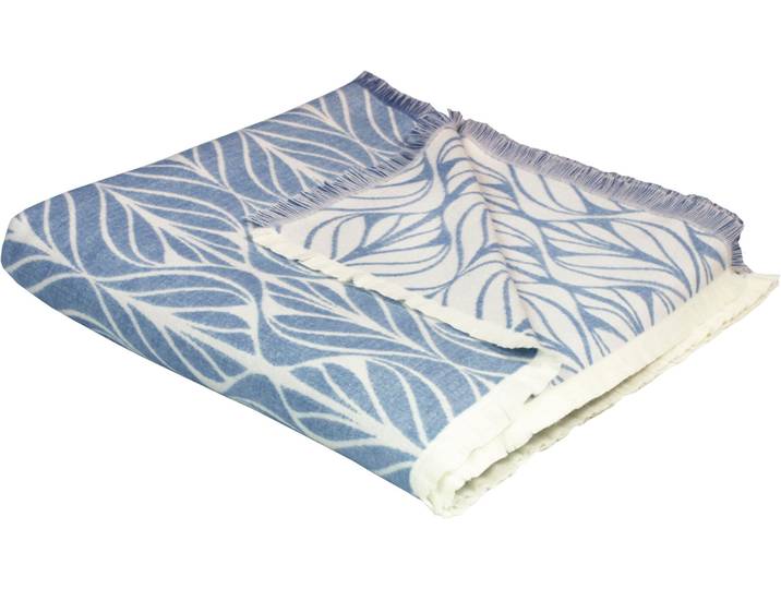 Wohndecke ADAM Wave , blau, B:150cm L:210cm, Baumwolle, Wohndecken, Wohndecke, GOTS zertifiziert - aus Bio-Baumwolle, Kuscheldecke