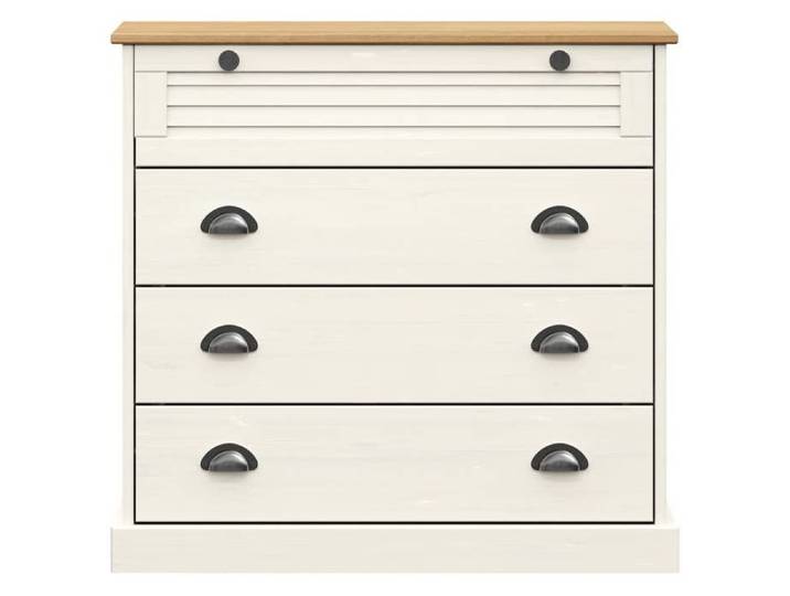 Moderne Commode VIGO Buffet/Commode BURKE Armoire de rangement avec stockage blanc 80x40x76 cm bois massif de pin AA2734