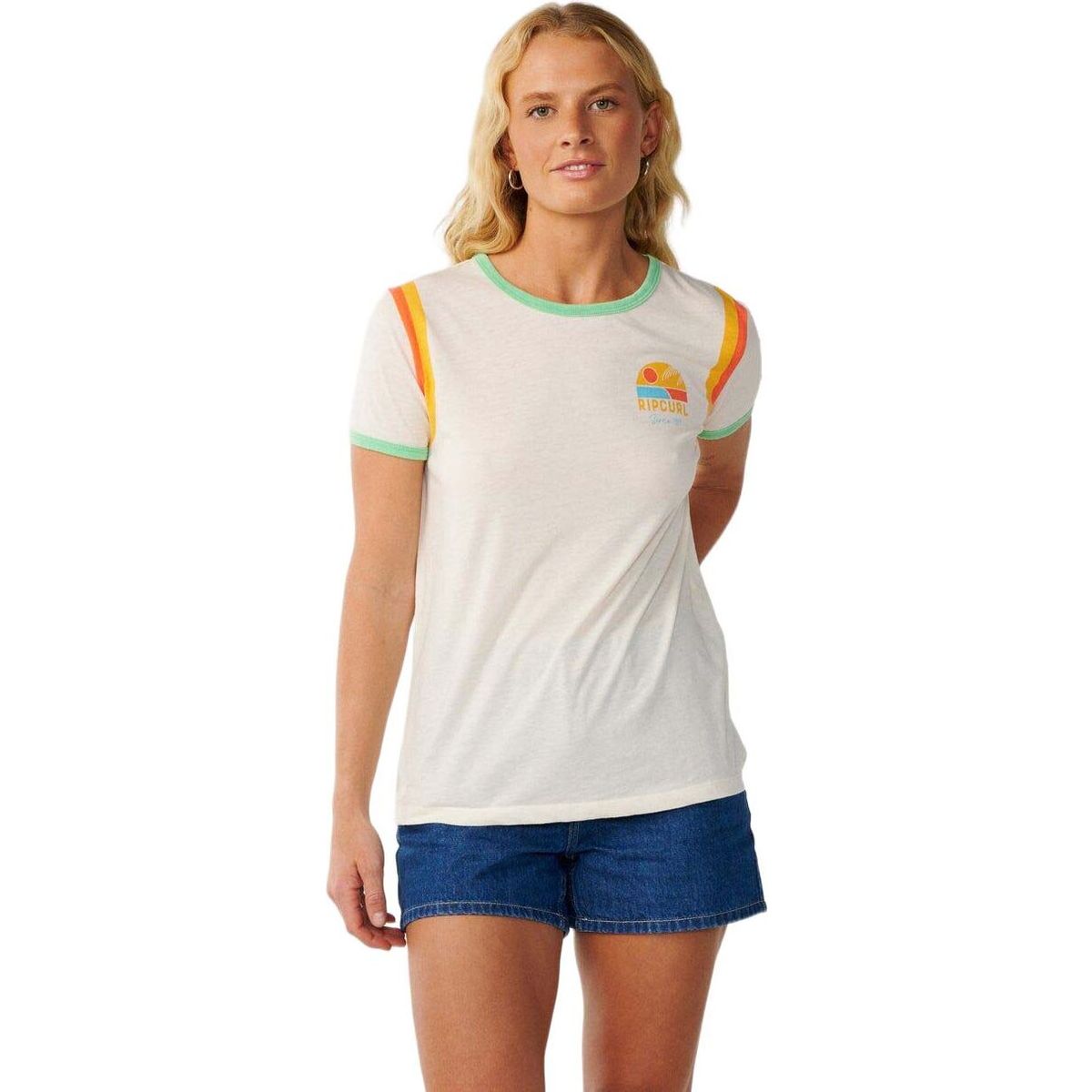 RipCurl Line UP Ringer Standard Tee bone (3021) L 0QZWTE-3021-L
