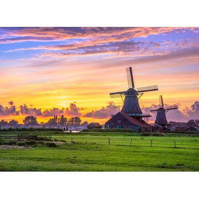 Fototapete PAPERMOON "Dutch Windmills", bunt, B:2,5m L:1,86m, Vlies, Tapeten