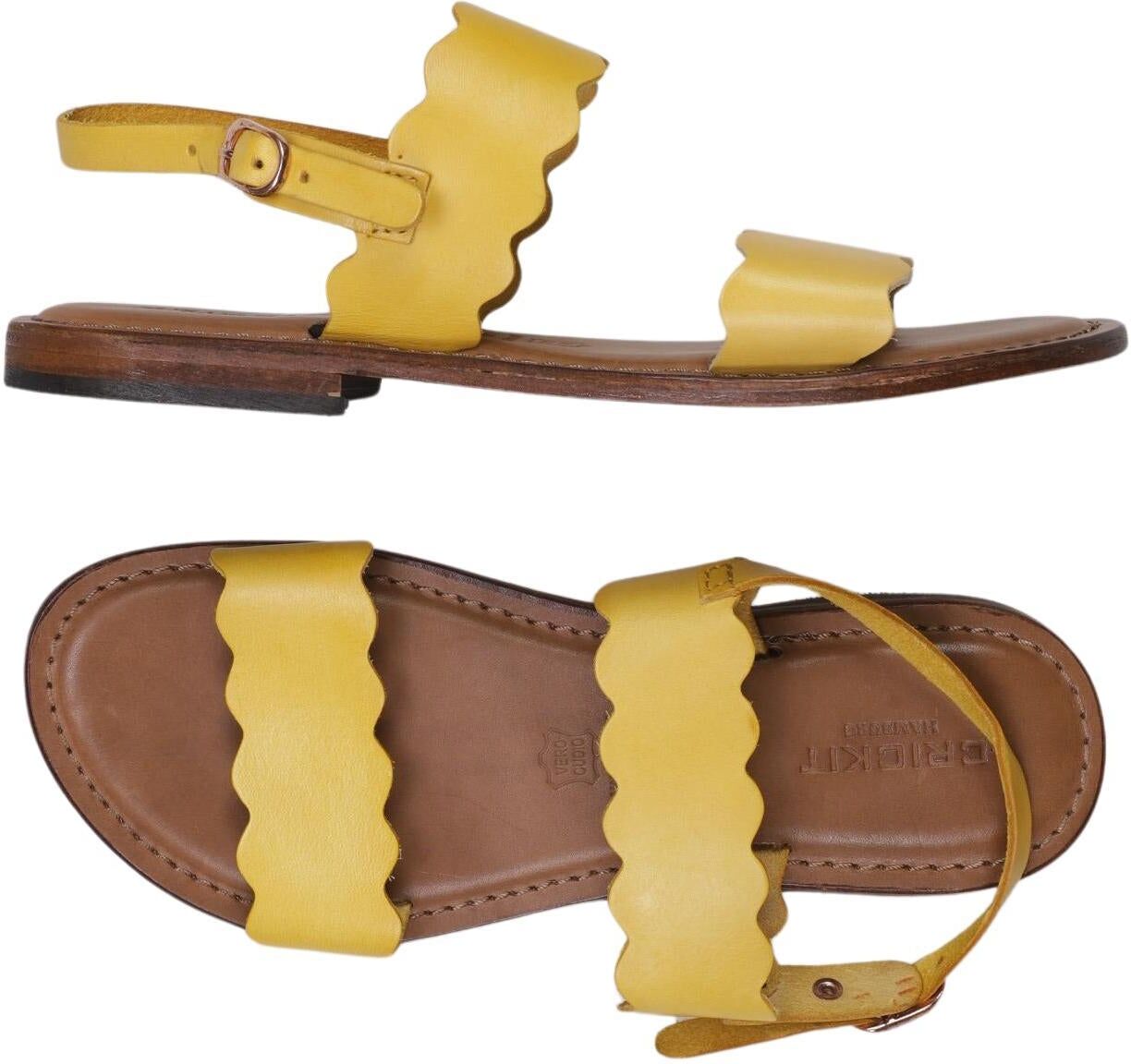 Crick IT Damen Sandalen, Gelb, Gr. EU 40, Leder - Second Hand