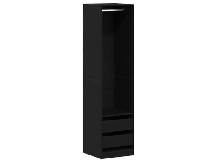 HBBMGYD Schrank Eiche Schwarz 50 x 50 x 200 cm Holz Vielseitige Aufbewahrung, MDF-Einlegeböden, eigenständiges Design, feucht abwischbar, minimalistischer Stil