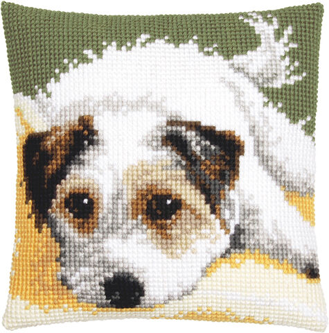 Stickkissen "Kleiner Hund"