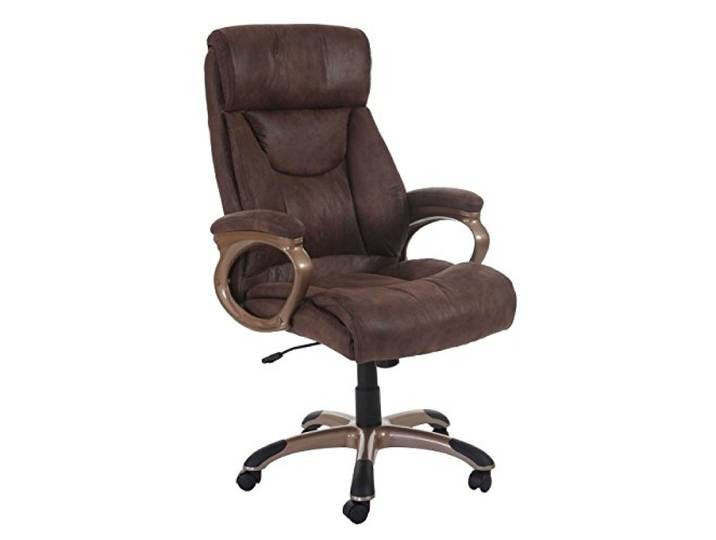 Mendler Fauteuil de Bureau Dallas\, Fauteuil pivotant\, Charge 150kg\, Aspect Daim - Taupe