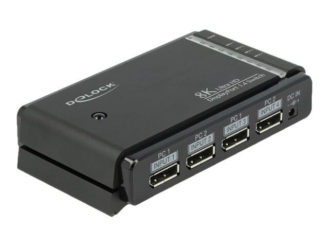 DeLock DisplayPort 1.4 Switch 2 x 2 DisplayPort in to 1 x 2 DisplayPort out 8K 87750