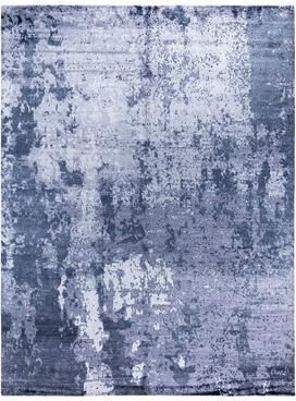 Overton "Modern One-of-a-Kind Hand-Knotted Area Rug, Blue - 9' 1"" x 12' 2"""