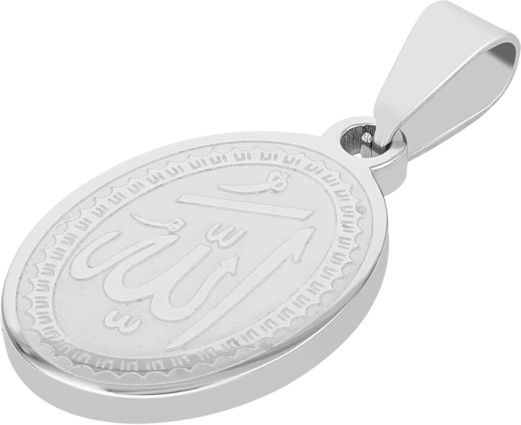 Amulett AKZENT "Hassan, langlebig", silber (silberfarbig), Schmuckanhänger, Damen, Edelstahl, Amulett