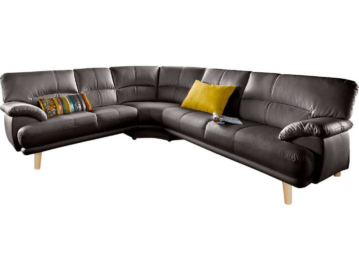 Polsterecke TRENDMANUFAKTUR Cecilia, italienisches Designsprache, modern und komfortabel, L-Form , braun, B:280cm H:87cm T:240cm, Sofas, Polsterecke, toller Sitzkomfort und bequeme Armlehnen