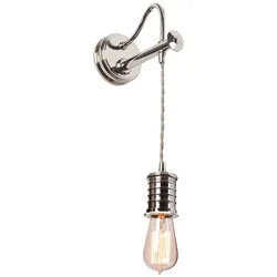 Wandlampe Leuchte Pendellampe Höhenverstellbar Nickel Messing H 122,4 cm