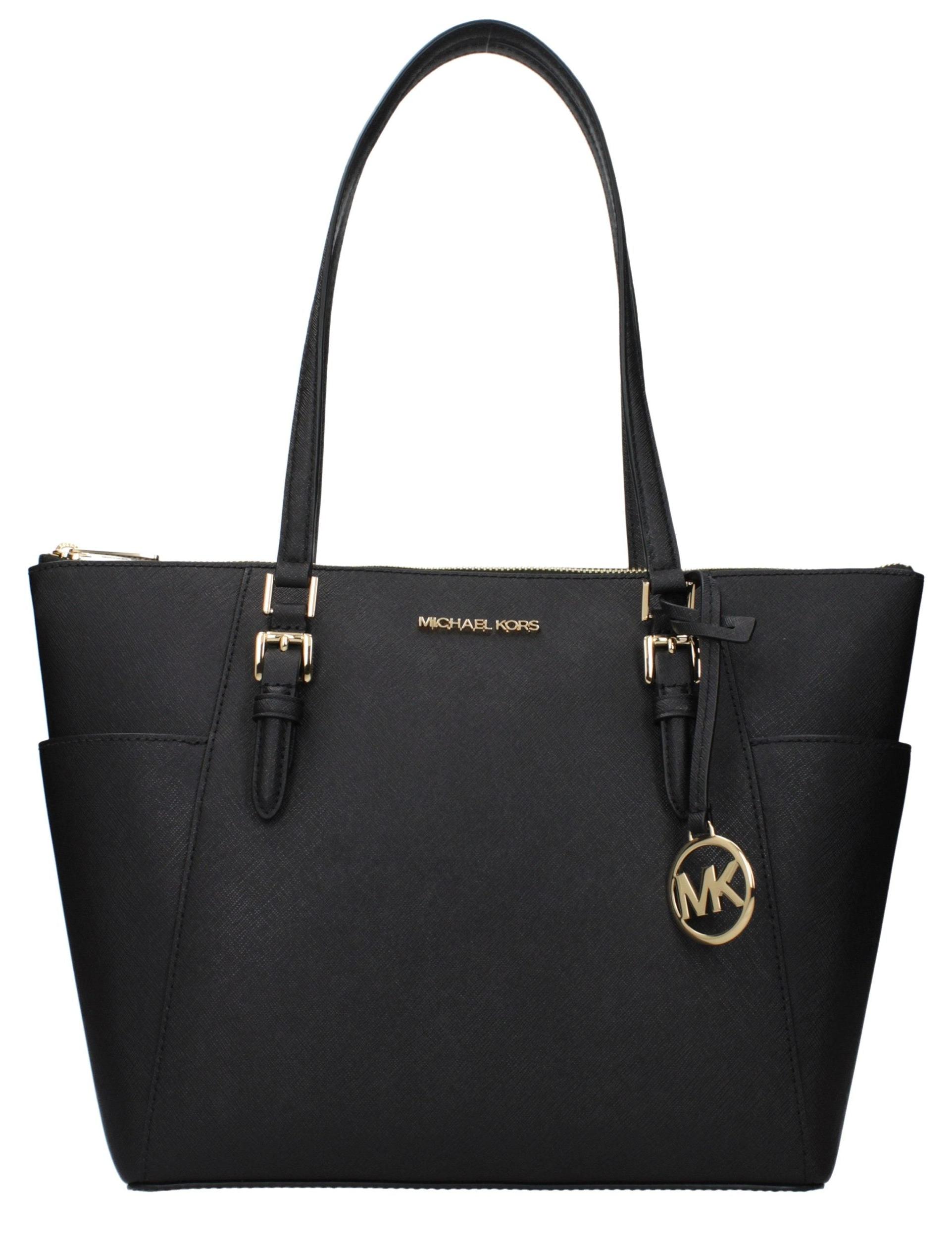 Michael Kors Charlotte Large Cabas Saffiano schwarz gold