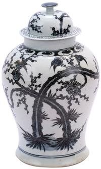 Legend of ASIA 21 in H Blue & White Temple Jar Magpie on Treetop Porcelain