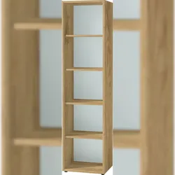 KADIMA DESIGN Aktenregal Hoch Schmal | 50x196x37cm (5 Ordnerhöhen) | 3D-Rahmen Stabil 22kg Belastbar | Chalet-Eiche-Nb./Weiß | Büroregal Made in Germany
