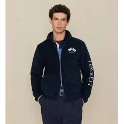 Hackett London für Herren. HM5800161 Fleece-Sweatshirt marineblau (L), Lässig, Polyester