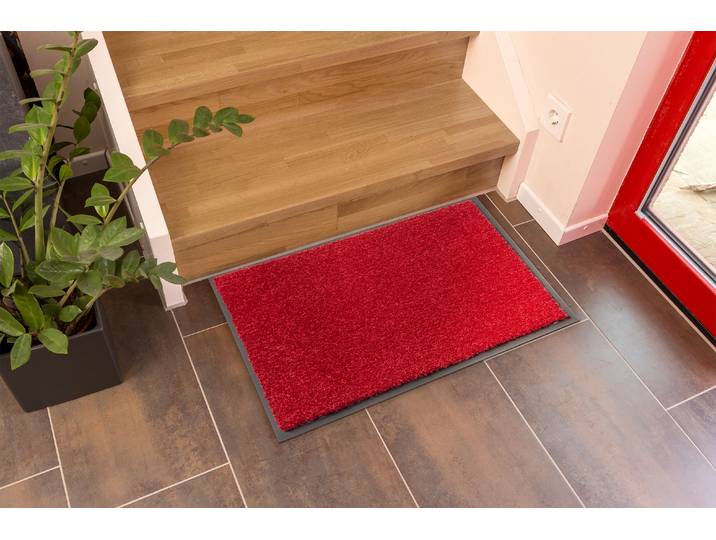 Fussmatte ASTRA Perle , rot, B:80cm H:9mm L:120cm, Kunstfaser, Teppiche, Fussmatte, Türmatte, Schmutzfangmatte, waschbar, In und Outdoor
