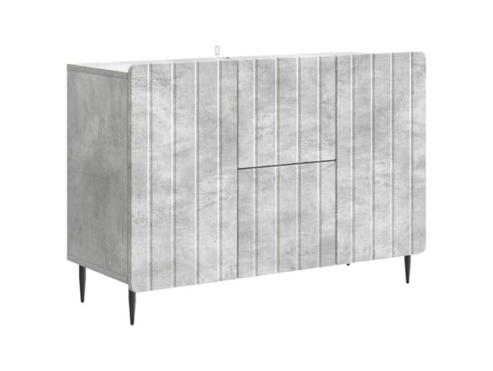 Roanoer Sideboard Betongrau 89x34,5x62 cm Holzwerkstoff Anrichte Stabiles Sideboard in Betongrau mit Schubladen und Türen. Kompakte Anrichte für Wohnzimmer, Schlafzimmer und Flur.