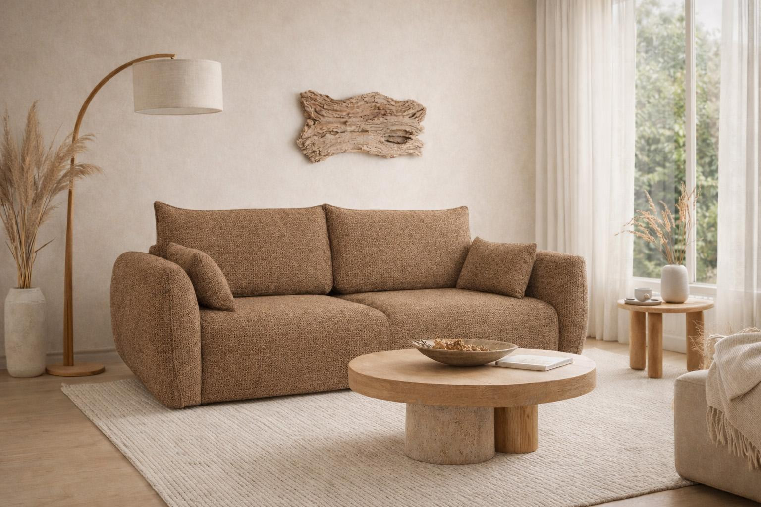 Kaiser Möbel Zephira slaapbank met bedlade, beige chenillestof