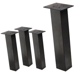 ML-Design 4er Set Tischbeine 42 cm Dunkelgrau, Stahl, Industrial Design, I-Form 8×8 cm, 96° Neigung, Möbelbeine für Couchtisch Sitzbank