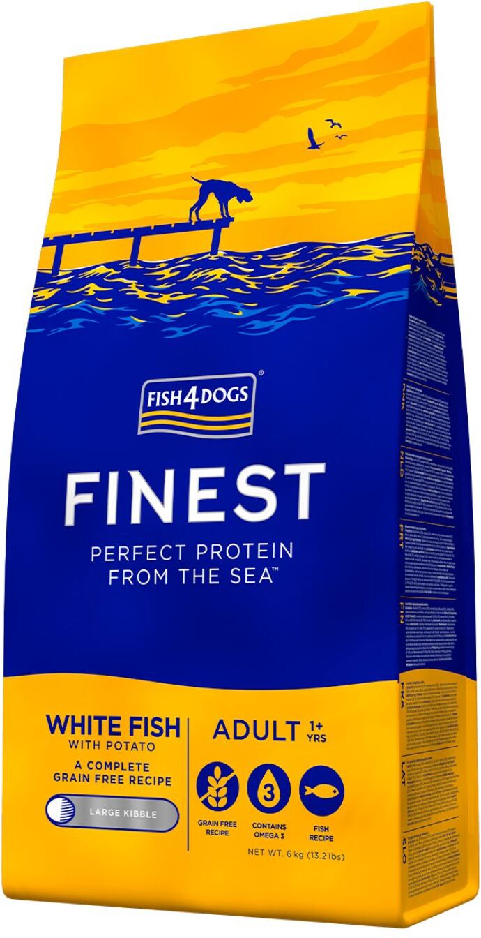 Fish4Dogs Sacco da 6 Kg Finest Adult Ocean White Fish Pesce Bianco LARGE