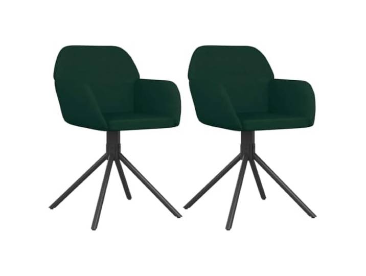 Fisinber Esszimmerstühle 2er Set Drehstuhl mit Armlehne Dunkelgrün Samt 360-Grad Drehbarkeit und weiche Schaumstoffpolsterung bieten flexiblen Sitzkomfort für Essbereich, Küche und Arbeitszimmer.