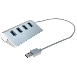 Exertis Connect USB 3.0 Hub 4 Port 021312 (USB-A, 4 Ports), Dockingstation + USB Hub, Grau