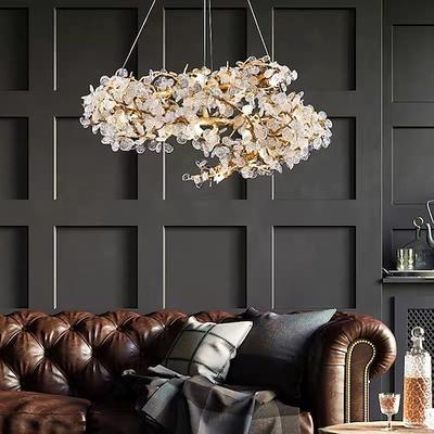 60 cm LED Gold Kronleuchter dimmbare dendritische Struktur Spiralkreisform Pendelleuchte modernes Aluminium eloxiert 110-120 V 220-240 V.