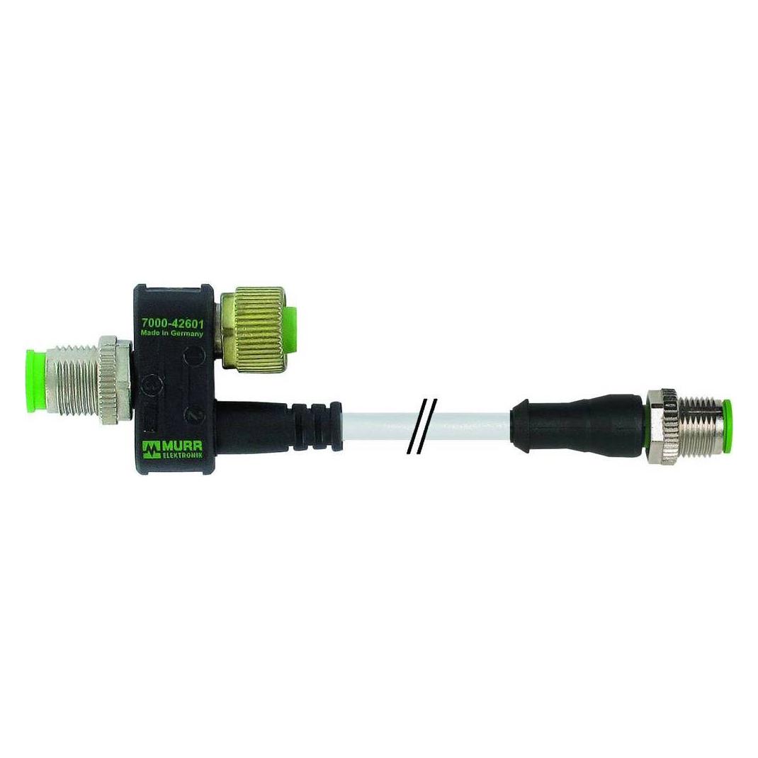 Murr Elektronik T-Stück M12-Bu 8p M12-St 3p + M12-St 4p + Ltg (334011)