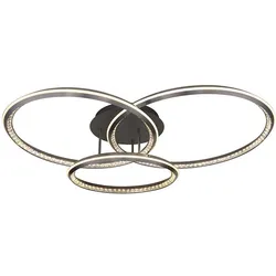 Deckenlampe Deckenleuchte Wohnzimmerlampe dimmbar Fernbedienung Kristalle 109 cm