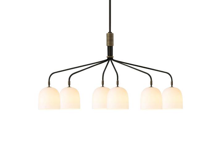 Howard 6 Kronleuchter Bone China - GUBI - Wohnzimmer - Design - Metall - Mehrflammig