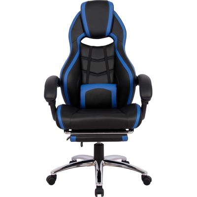 Gaming-Stuhl OTTO HOME "Sprinta 1, Chefsessel mit ausziehbarer Fußstütze", schwarz (schwarz, blau), B:71cm H:120cm T:69cm, Stühle, Gaming-Stuhl, komfortabel gepolstert mit vielen ergonomischen Funktionen