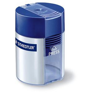 Staedtler Spitzer 511 001, blau/silber, einfacher Dosenspitzer, aus Kunststoff