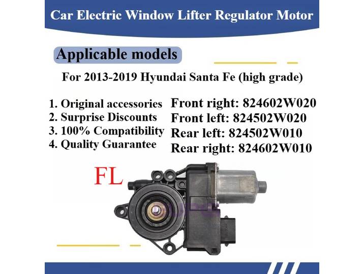 Pour 2013-2019 Hyundai Santa Fe (haute qualité) moteur de lève-vitre électrique de voiture pièces d'origine de haute qualité 824602W020