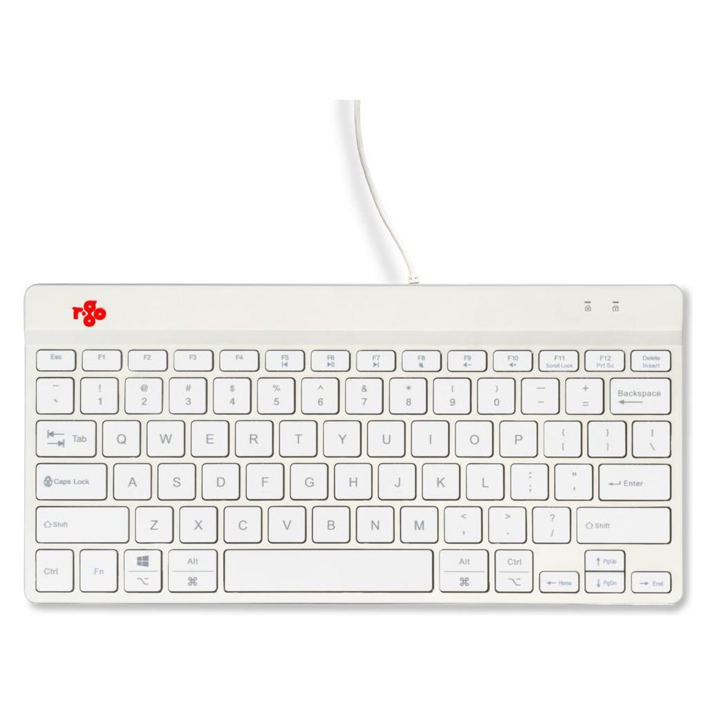 R-Go Tools R-Go Tastatur Compact Break US-Layout Kabel weiss (US, Kabelgebunden) (RGOCOUSWDWH)