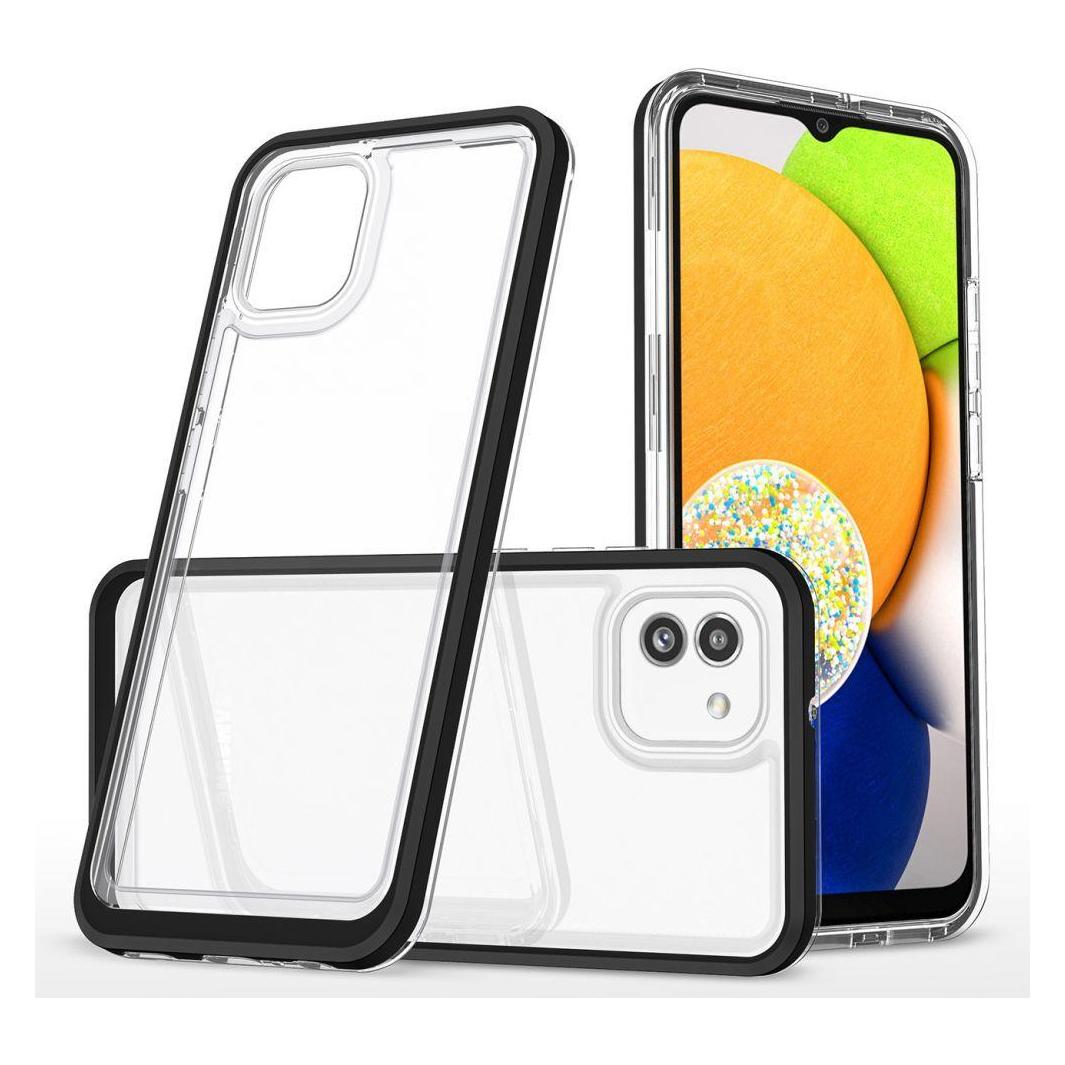 Hurtel Klare 3in1 Hülle für Samsung Galaxy A03 Silikonhülle mit Rahmen schwarz (Samsung Galaxy A03) (1404978613)