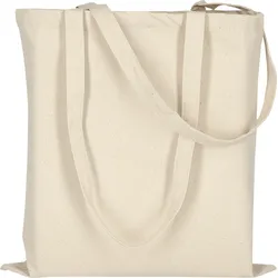stabile Canvas Baumwolltasche CLASSIC | mit zwei langen Henkeln | 38x42cm | Jutebeutel | Einkaufstasche | unbedruckt, natur, 10 Stück