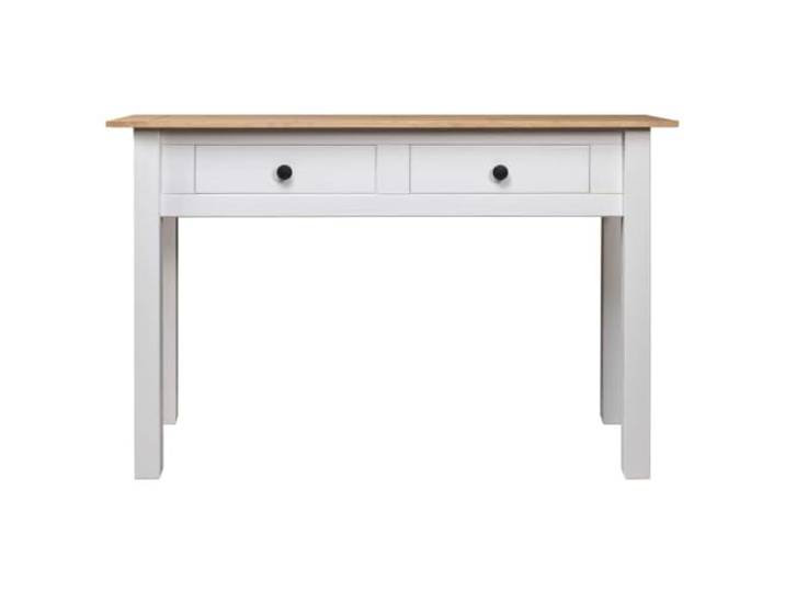 HFUDPOF Konsolentisch Weiß 110x40x72 cm Kiefernholz Panama Massives Kiefernholz,2 Schubladen,Schlichtes Design,Rustikaler Touch,Einfache Montage